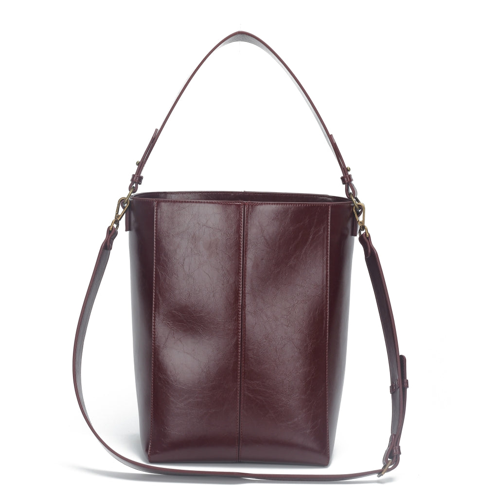 HVISK CASSET RAW STRUCTURE Tote Bag 508 Deep Burgundy