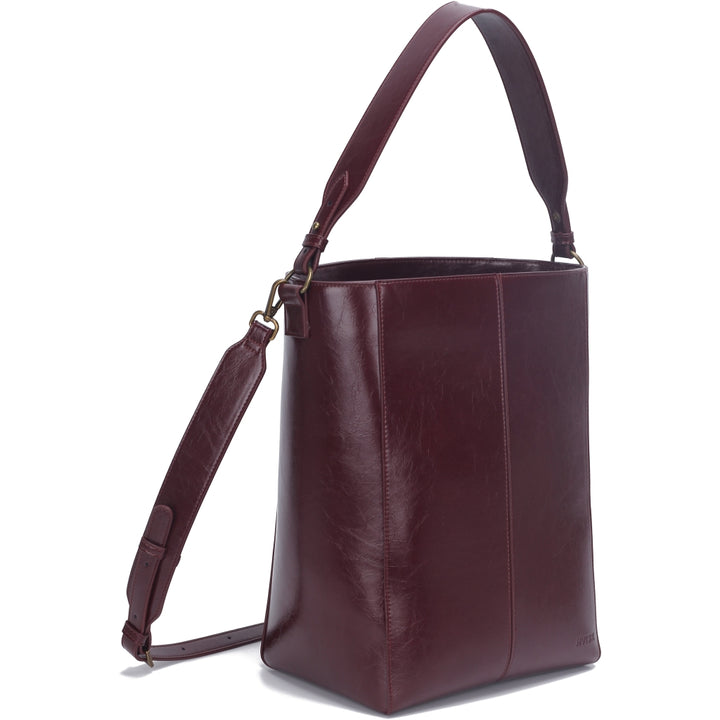 HVISK CASSET RAW STRUCTURE Tote Bag 508 Deep Burgundy