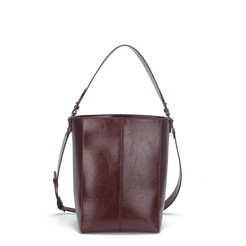 HVISK CASSET RAW STRUCTURE Tote Bag 508 Deep Burgundy