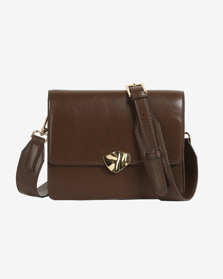 HVISK CAYMAN GLOSSY STRUCTURE HARDWARE Crossbody 496 Cocoa