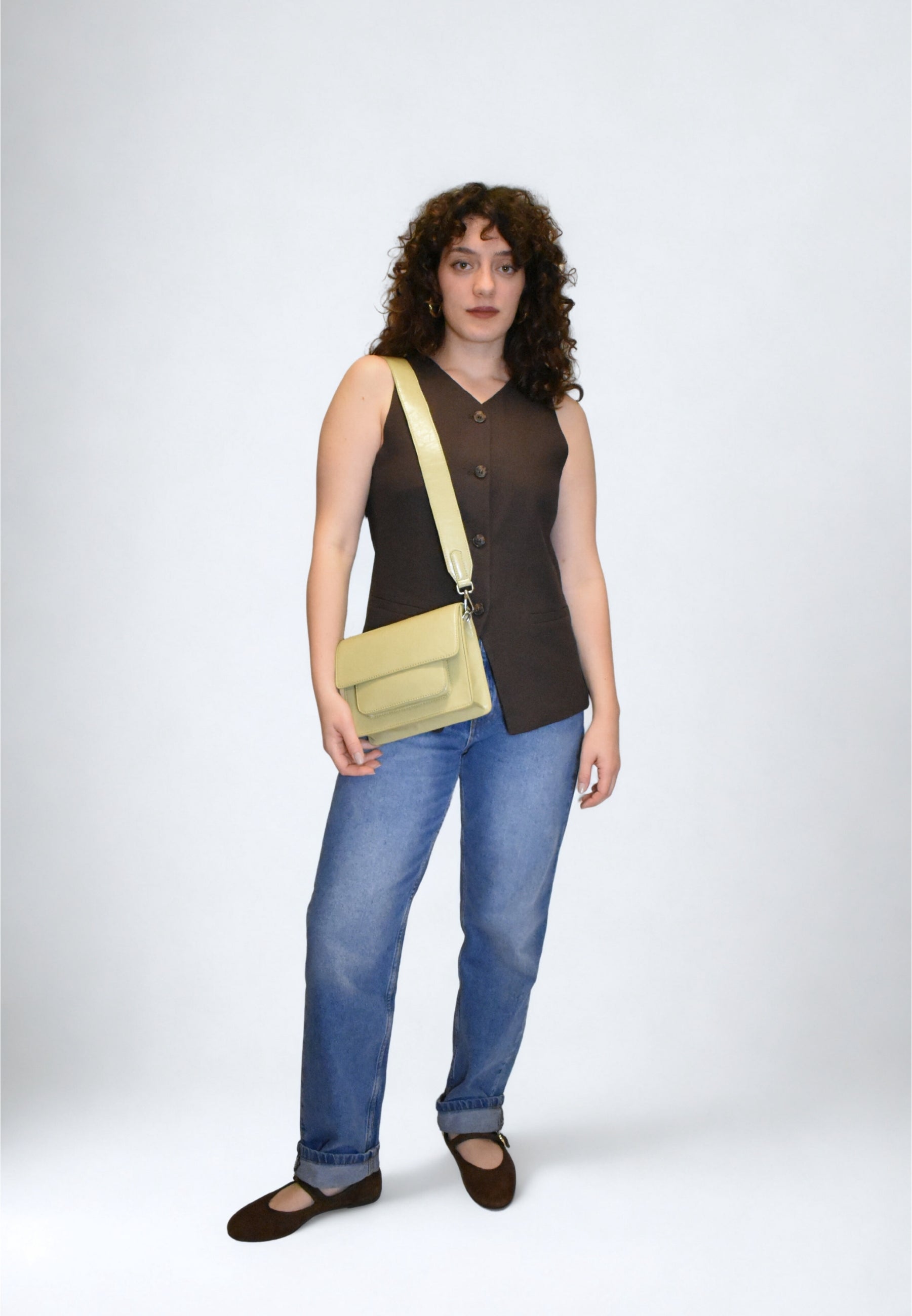 HVISK CAYMAN POCKET GLOSSY STRUCTURE Crossbody 492 Matcha Green