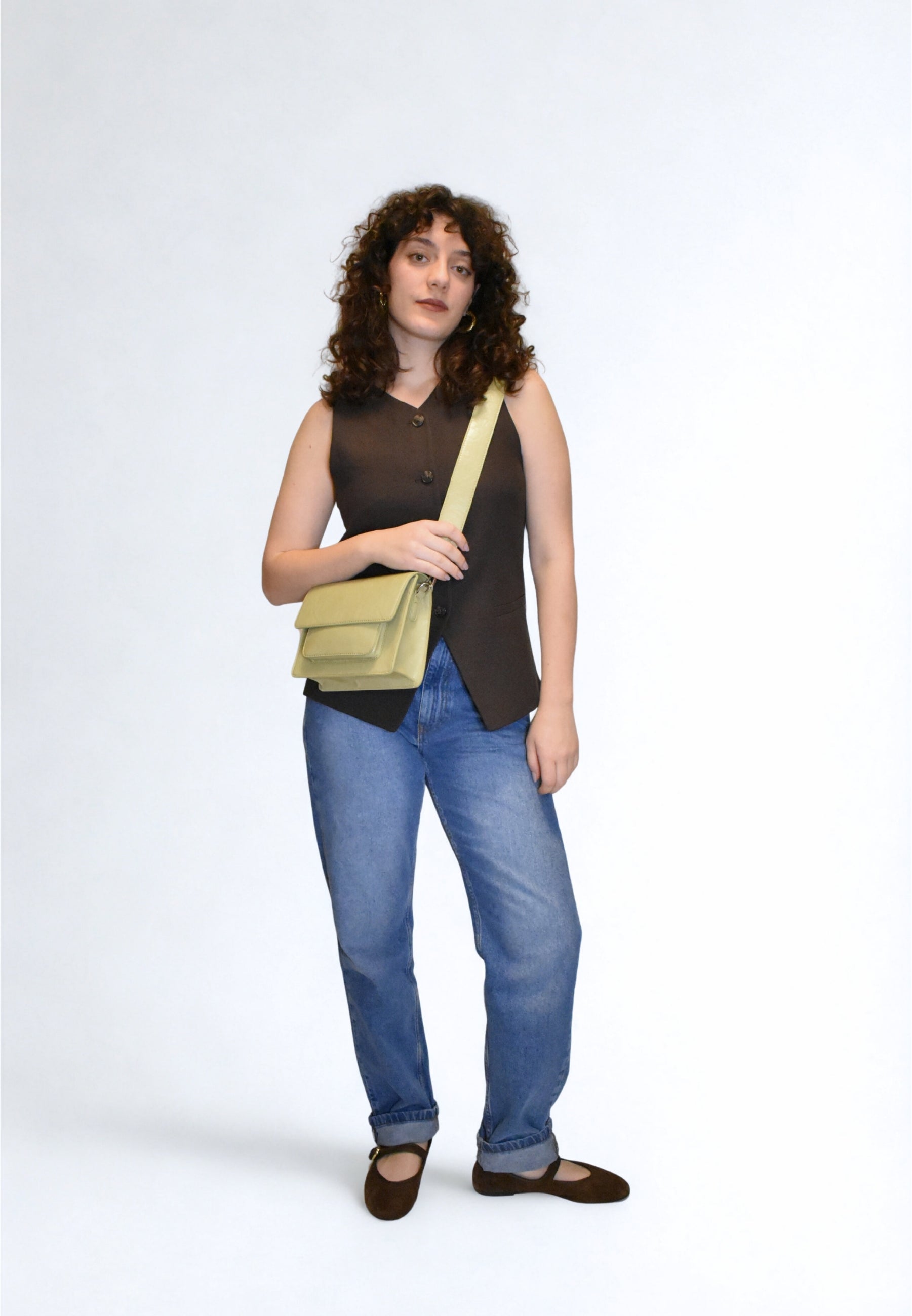 HVISK CAYMAN POCKET GLOSSY STRUCTURE Crossbody 492 Matcha Green