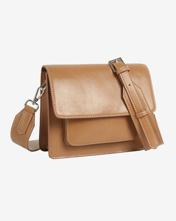 HVISK CAYMAN POCKET GLOSSY STRUCTURE Crossbody 495 Mocha