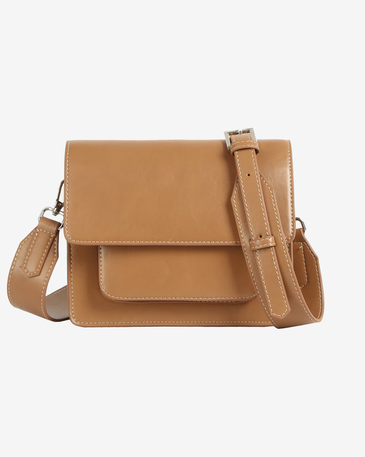 HVISK CAYMAN POCKET GLOSSY STRUCTURE Crossbody 495 Mocha