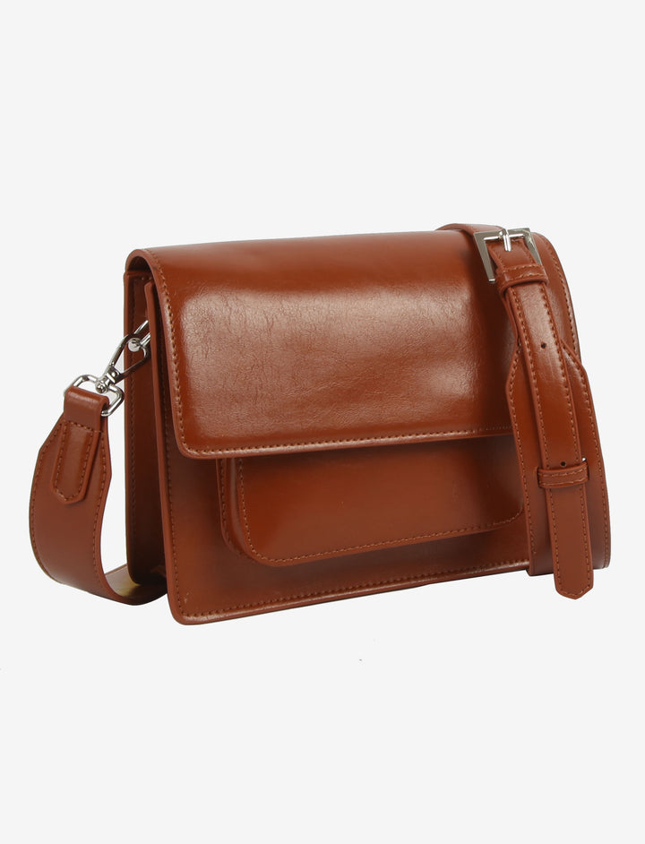 HVISK CAYMAN POCKET GLOSSY STRUCTURE Crossbody 499 Brown Amber