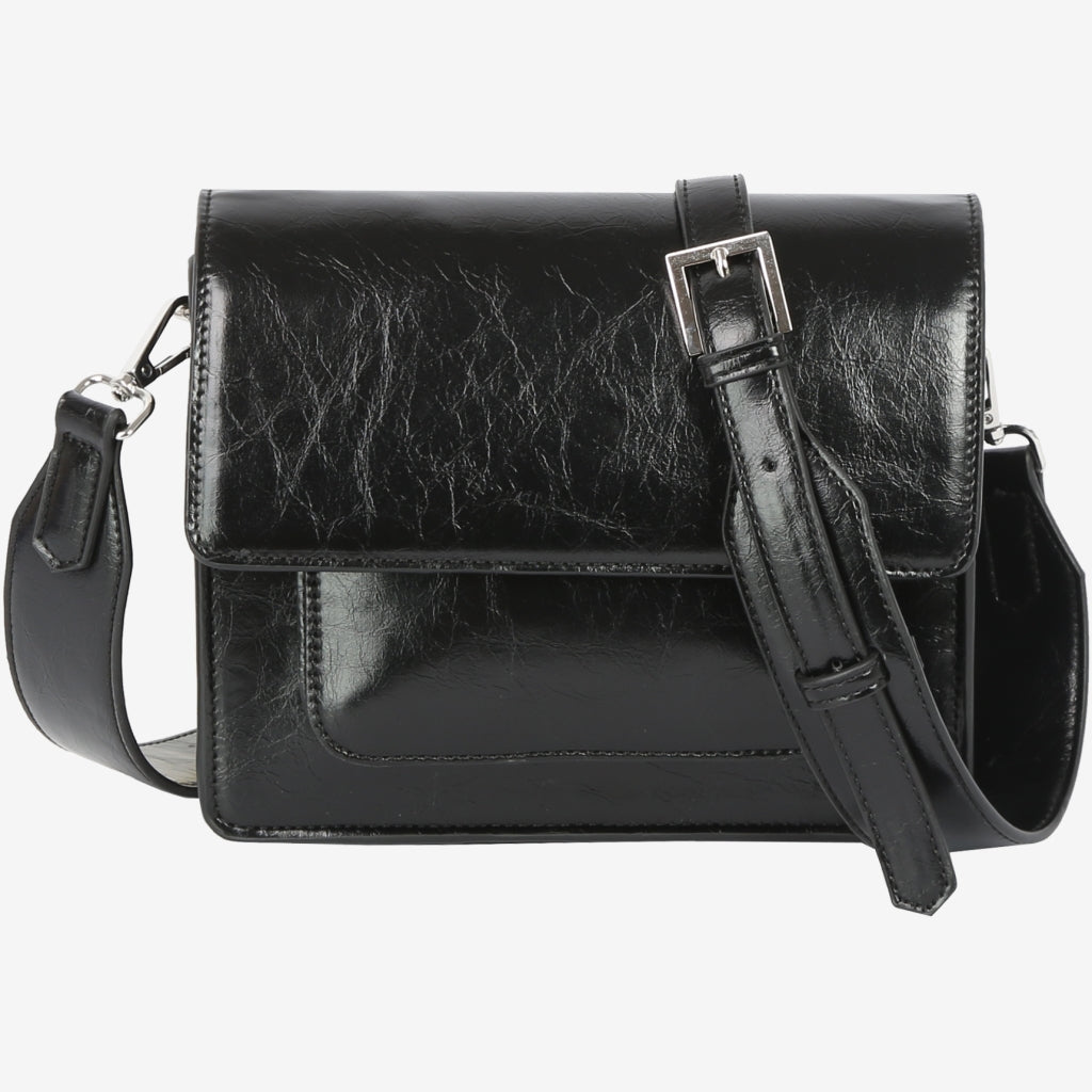HVISK CAYMAN POCKET LACQUER Shoulder Bag 009 Black