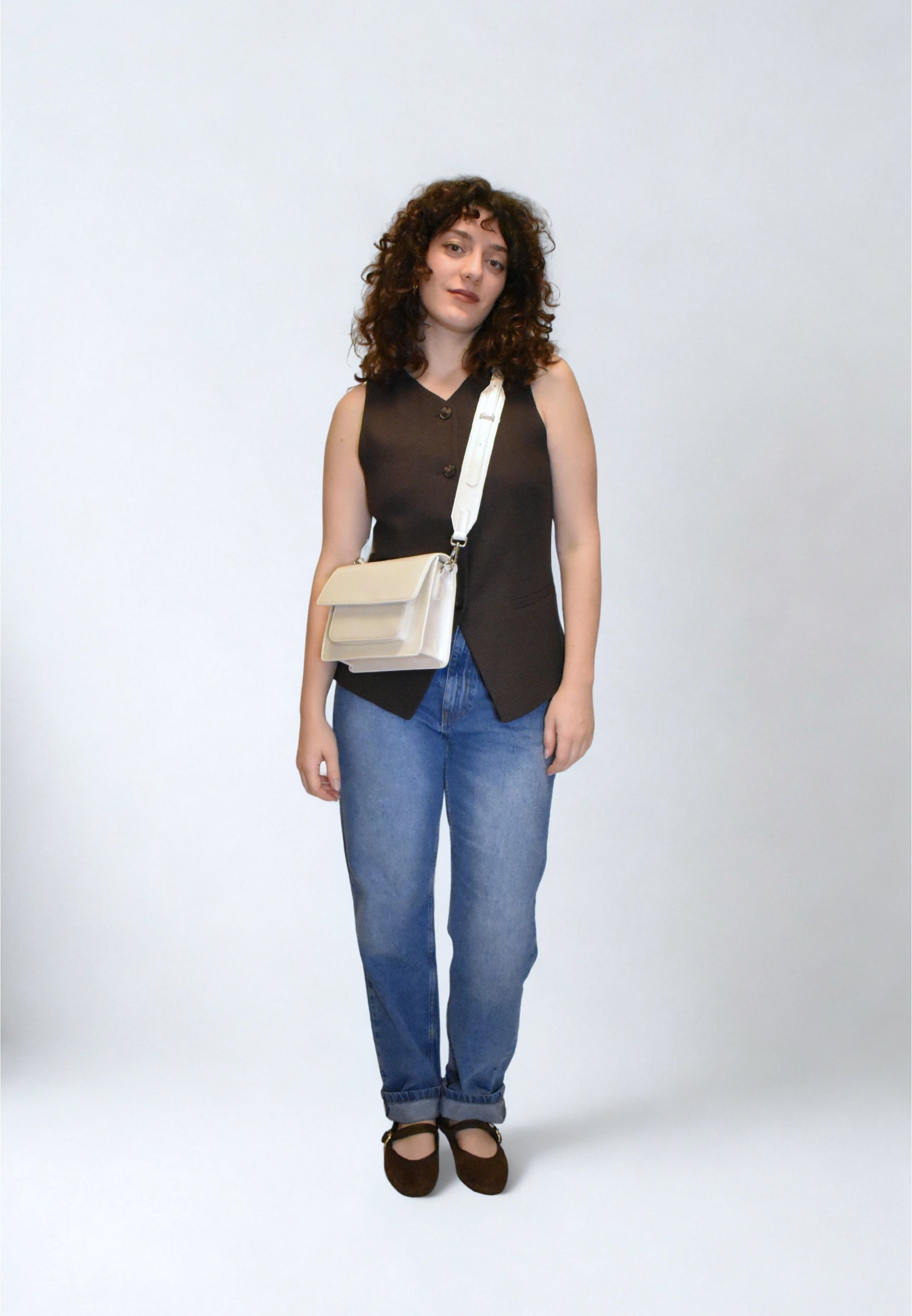 HVISK CAYMAN POCKET SHINY STRUCTURE Crossbody 491 Pearl