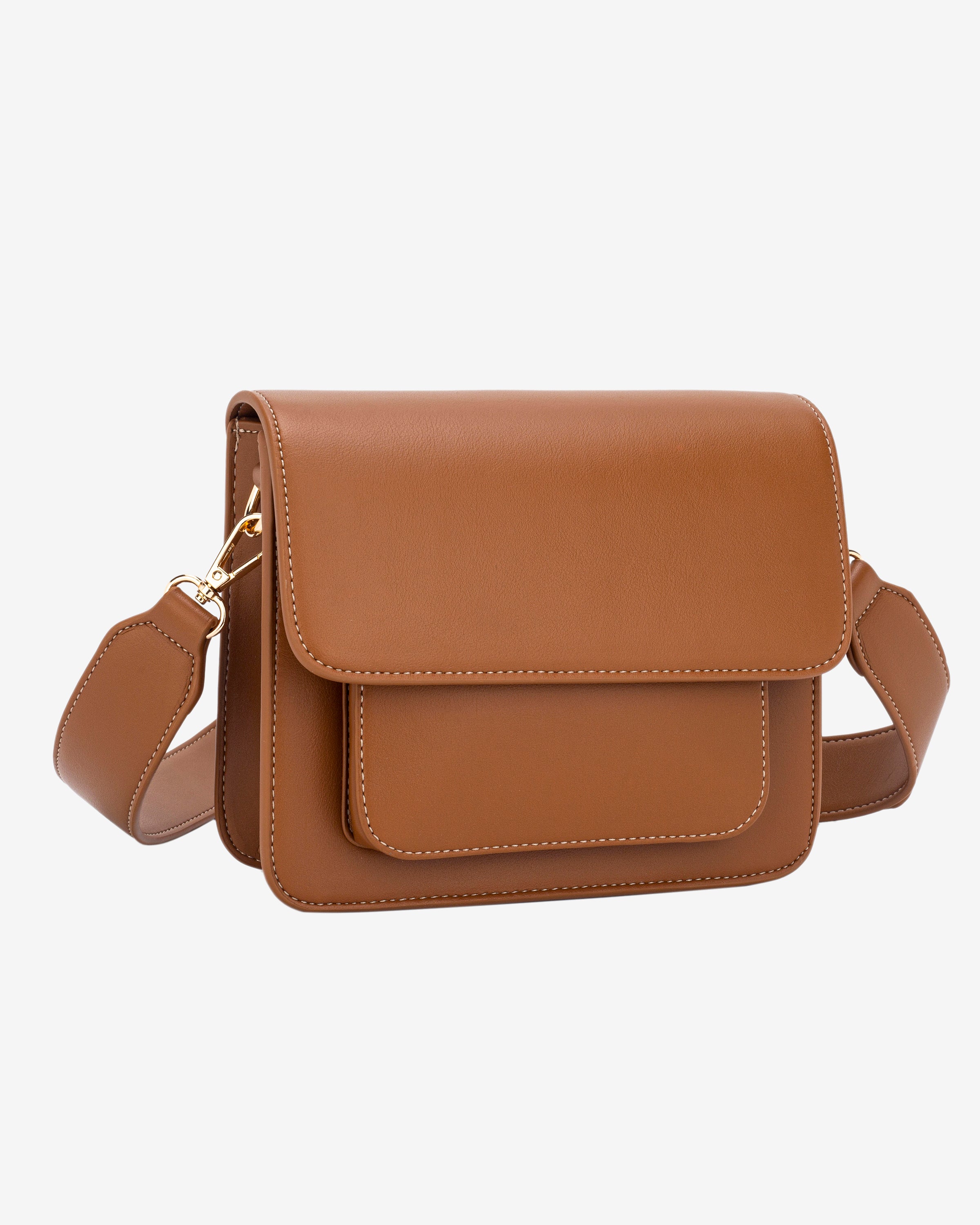 HVISK CAYMAN POCKET SOFT STRUCTURE Crossbody 460 Brown Caramel