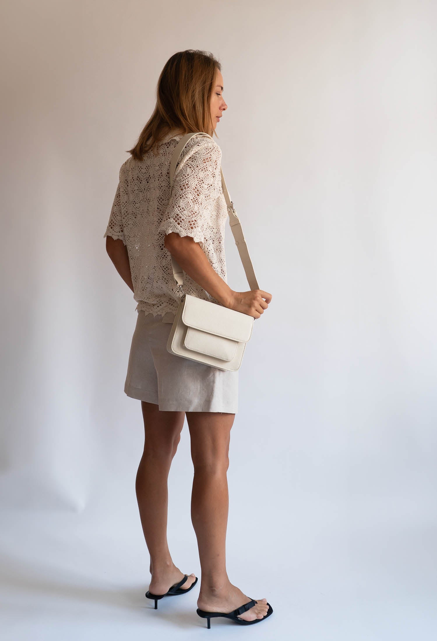 HVISK CAYMAN POCKET SOFT STRUCTURE Crossbody 464 White Sand