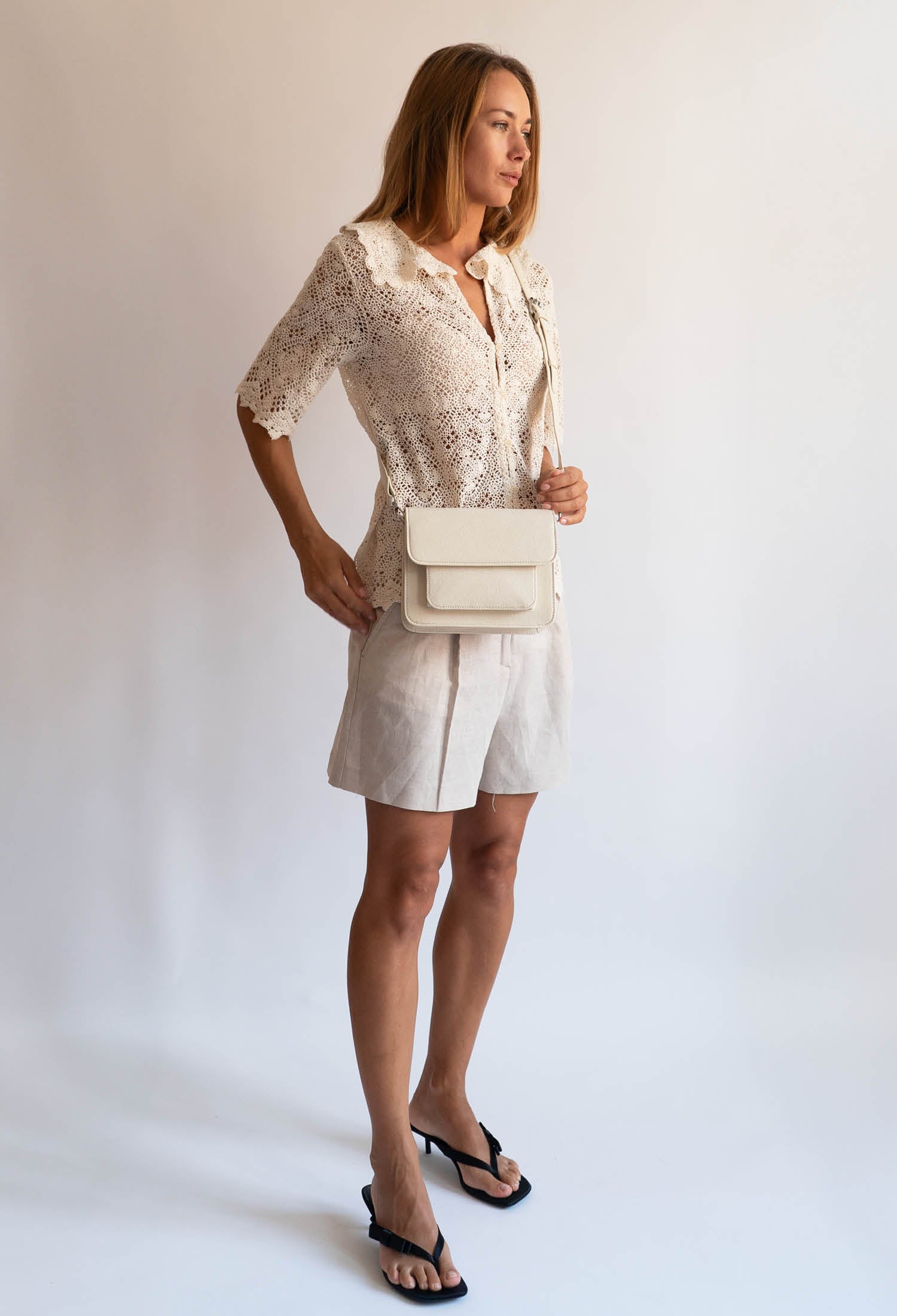 HVISK CAYMAN POCKET SOFT STRUCTURE Crossbody 464 White Sand