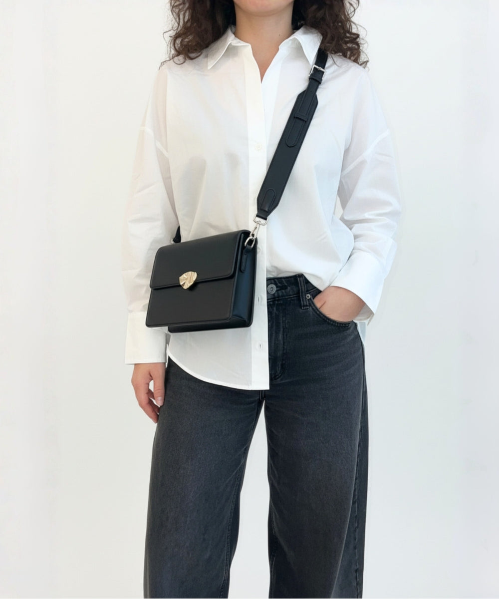 HVISK CAYMAN SOFT STRUCTURE HARDWARE Crossbody 009 Black