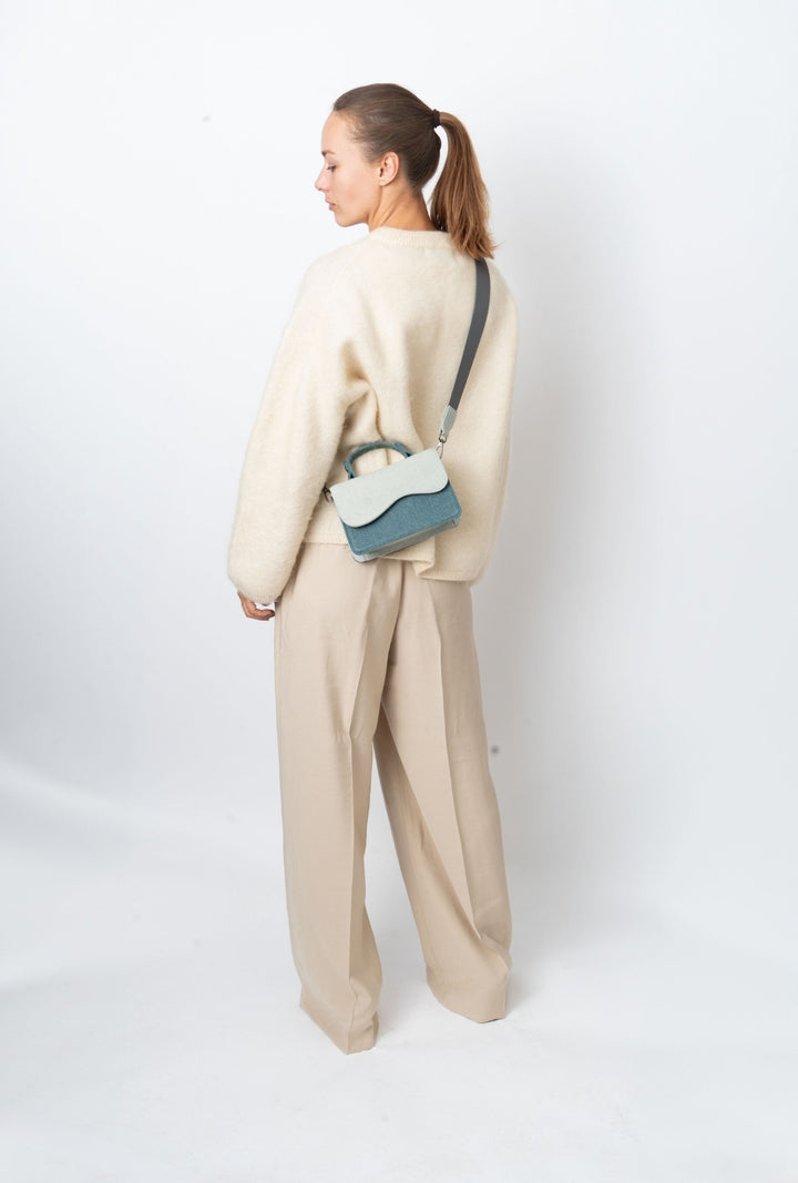 HVISK CRANE DENIM Handle Bag 481 Teal Tones