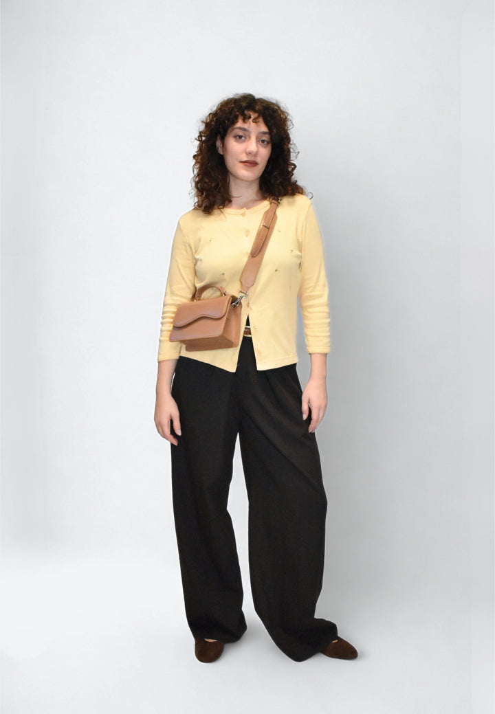 HVISK CRANE GLOSSY STRUCTURE Crossbody 495 Mocha