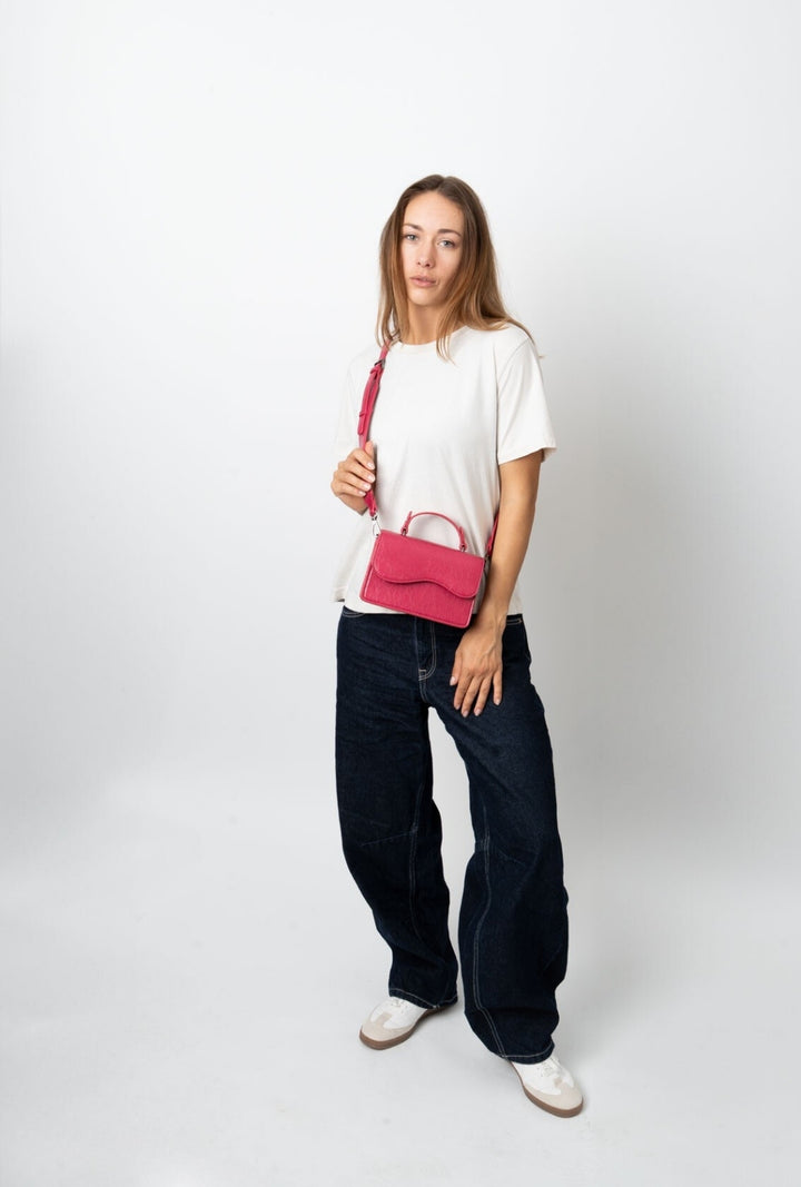 HVISK CRANE RAW STRUCTURE Crossbody 479 Fuchsia Pink