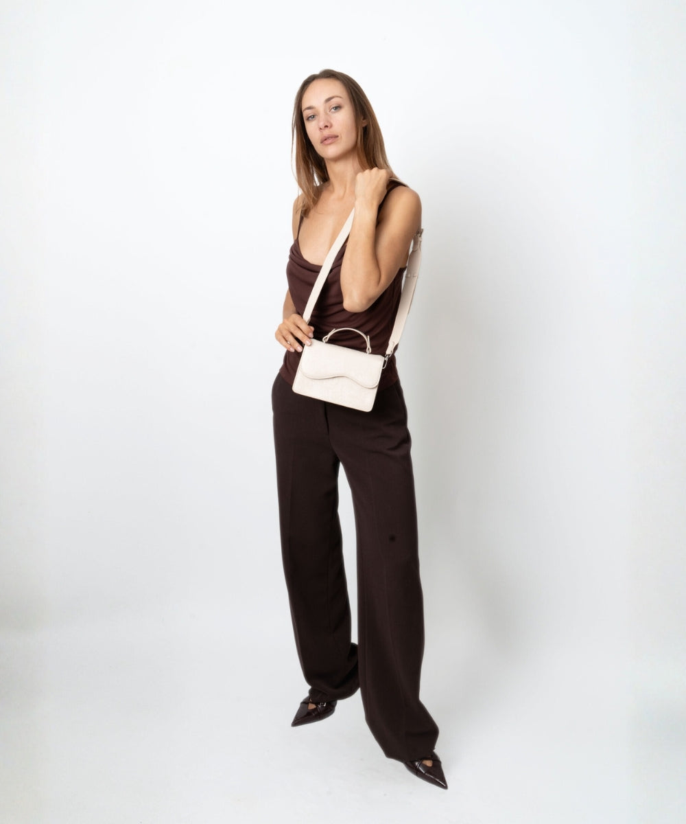 HVISK CRANE SHELL STRUCTURE Crossbody 486 Oat White