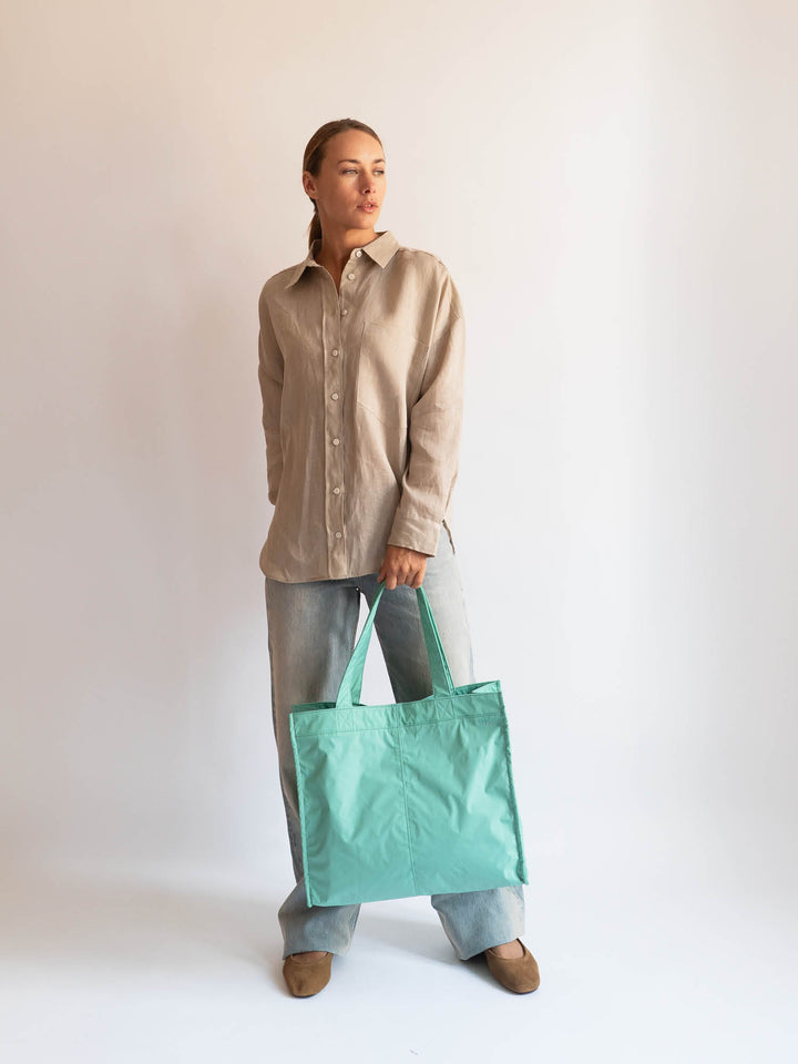 HVISK CRUISE MATTE TWILL Shopper 458 Mint Green