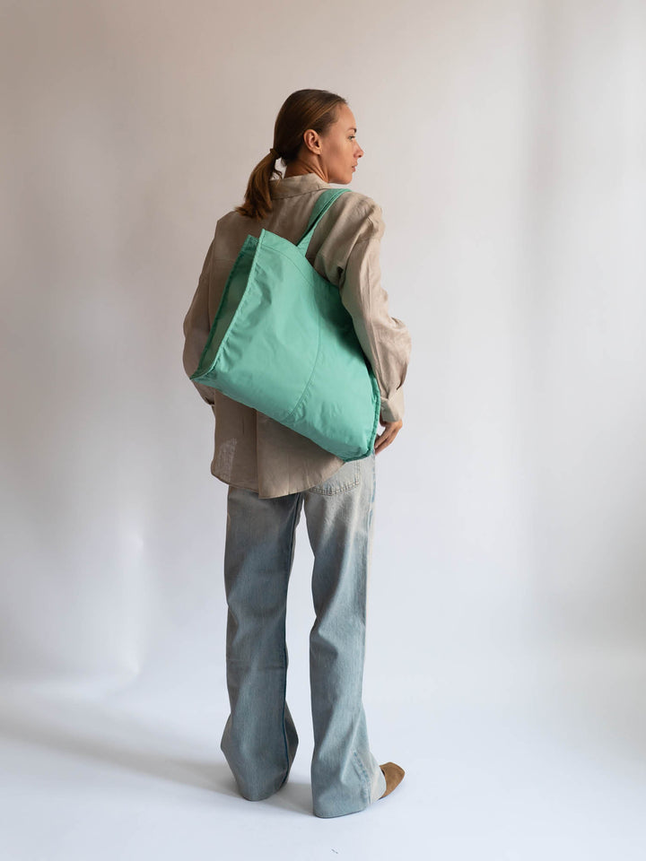 HVISK CRUISE MATTE TWILL Shopper 458 Mint Green