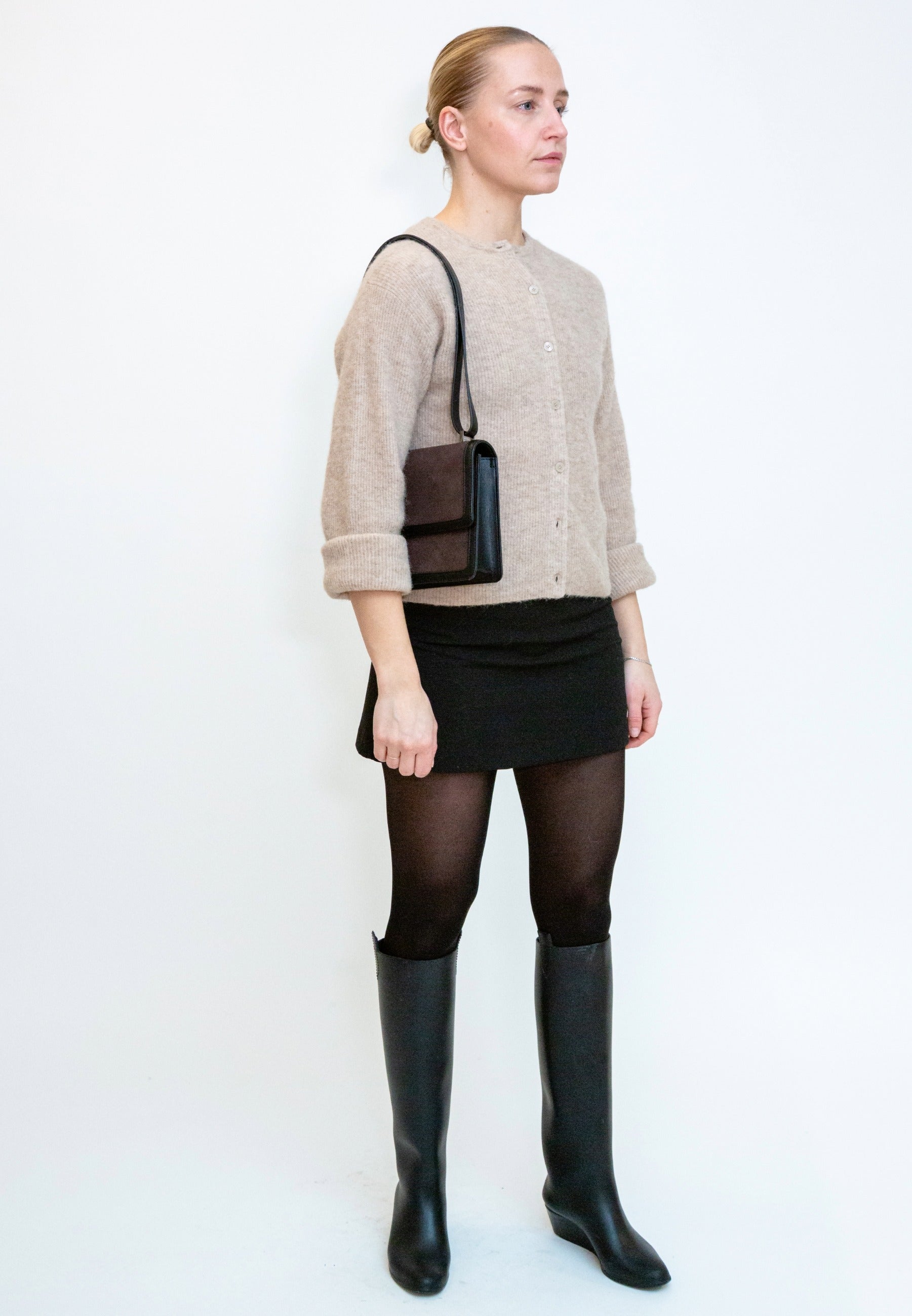 HVISK Callie Brush Crossbody 514 Umber Brown / Black