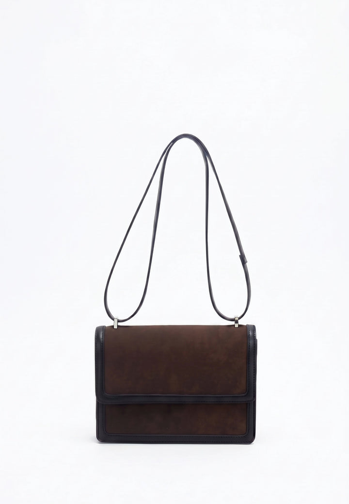 HVISK Callie Brush Crossbody 514 Umber Brown / Black