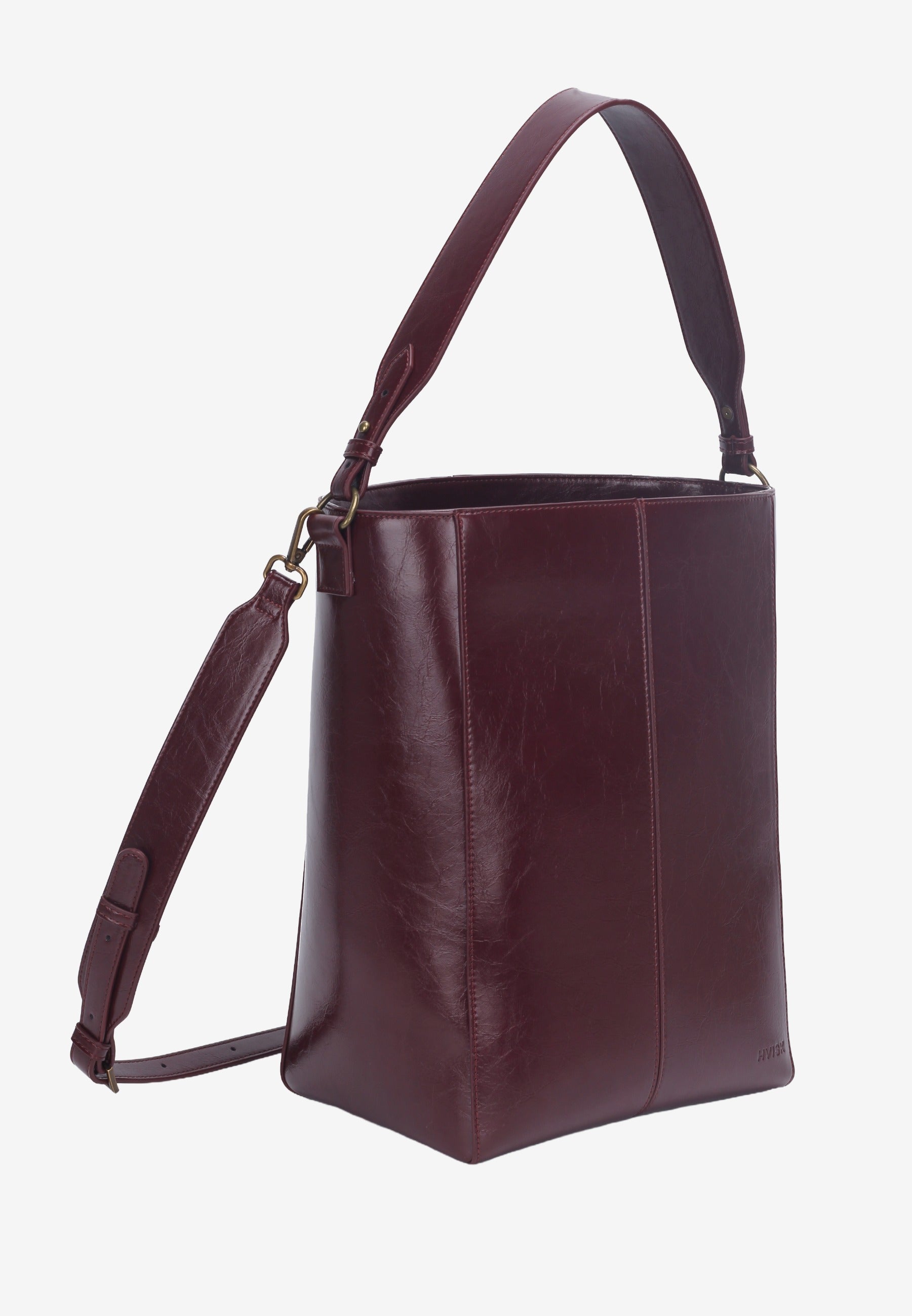 HVISK Casset Raw Bucket Bag 508 Deep Burgundy