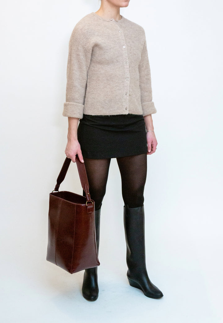 HVISK Casset Raw Bucket Bag 508 Deep Burgundy