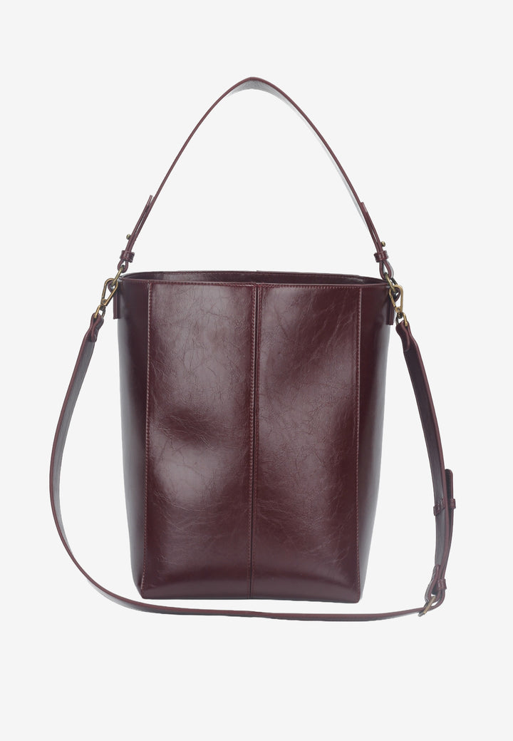 HVISK Casset Raw Bucket Bag 508 Deep Burgundy