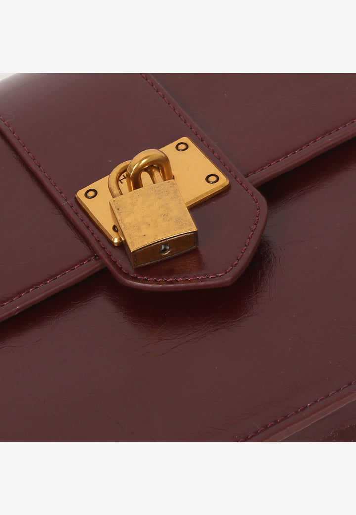 HVISK Cayman Raw Padlock Crossbody 508 Deep Burgundy