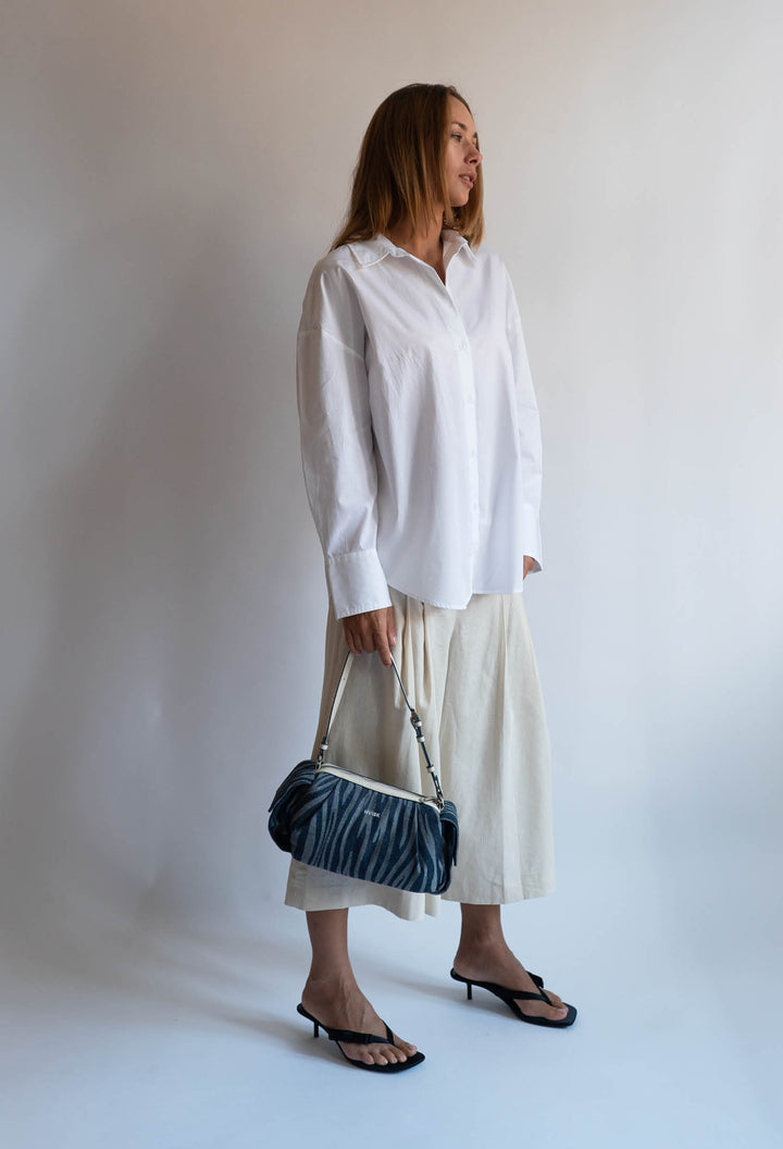 HVISK ELBIE DENIM Shoulder Bag 470 Navy Zebra