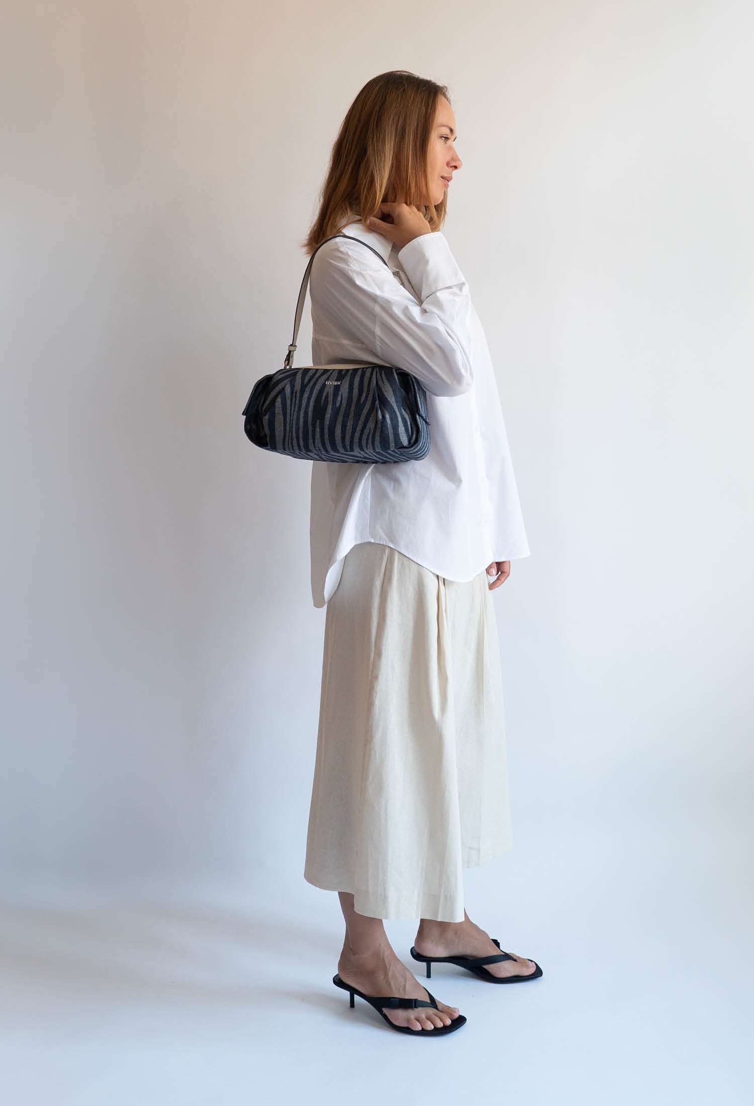 HVISK ELBIE DENIM Shoulder Bag 470 Navy Zebra