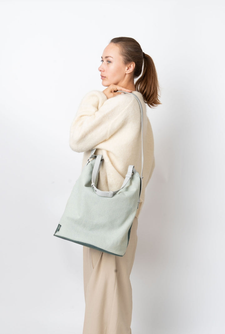 HVISK EMMETT DENIM Tote Bag 481 Teal Tones