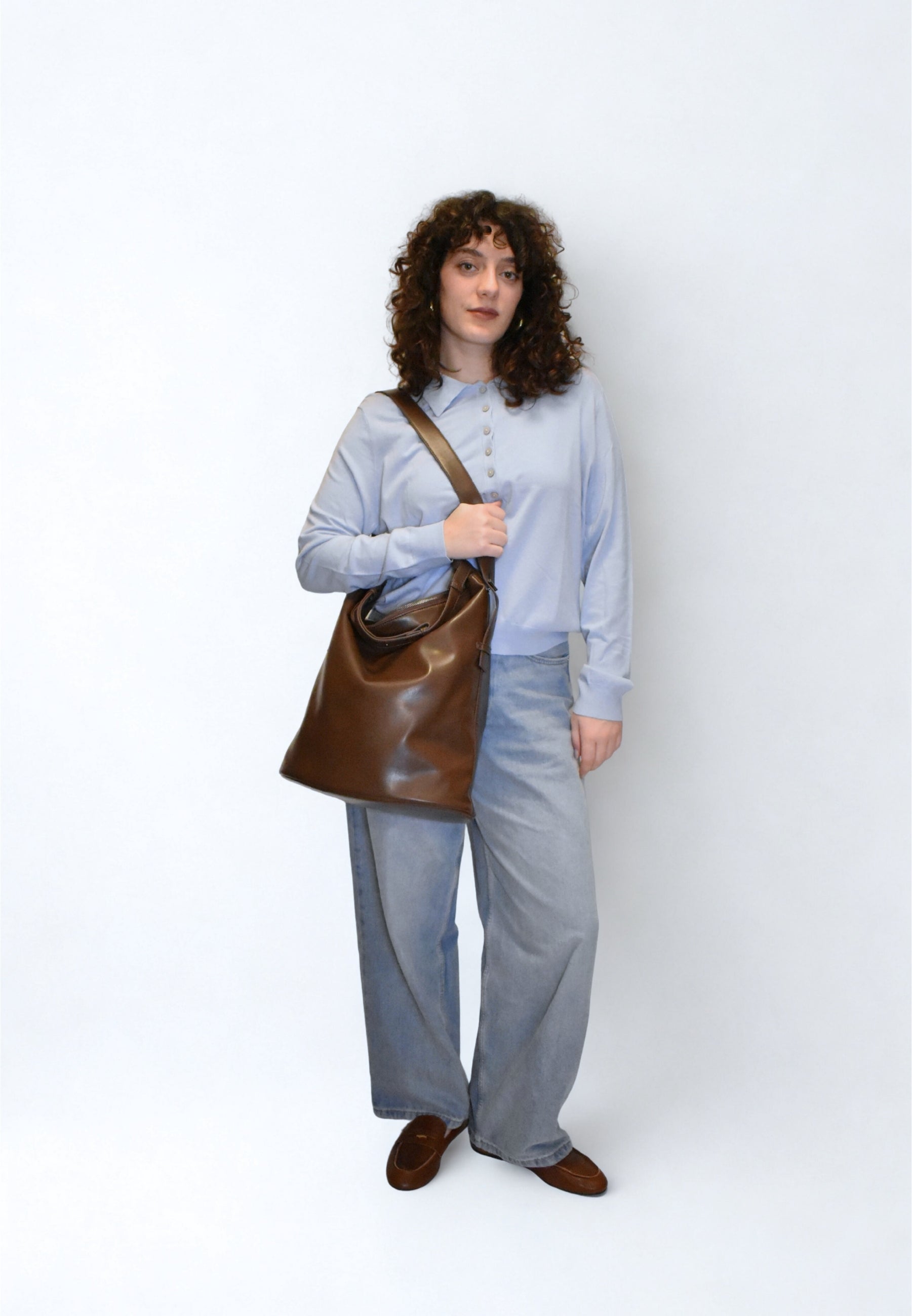 HVISK EMMETT GLOSSY STRUCTURE Tote Bag 496 Cocoa