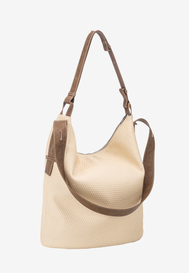 HVISK EMMETT RAFFIA STRUCTURE Tote Bag 471 Raffia Sand