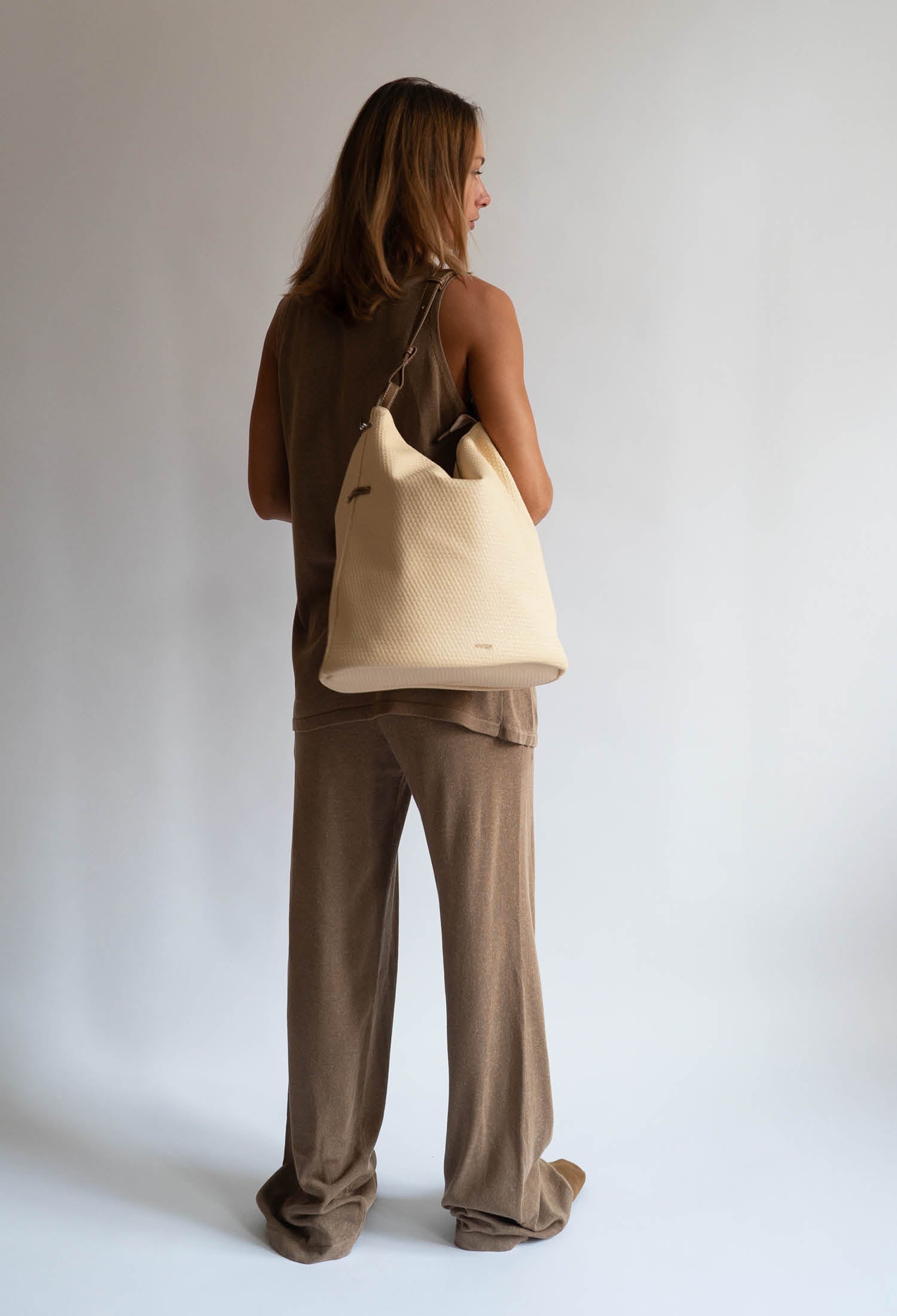HVISK EMMETT RAFFIA STRUCTURE Tote Bag 471 Raffia Sand