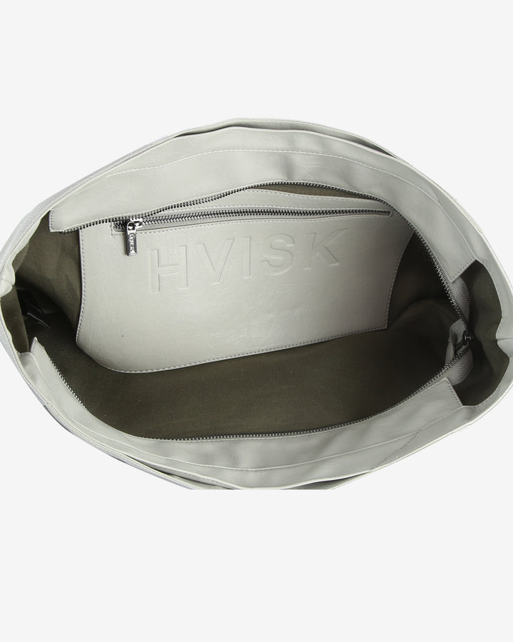 HVISK FETCH GLOSSY STRUCTURE Tote Bag 477 Grey Aura