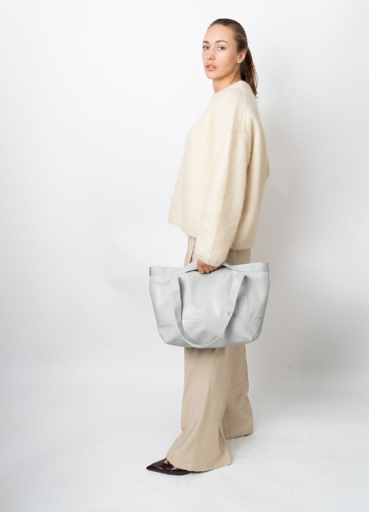 HVISK FETCH GLOSSY STRUCTURE Tote Bag 477 Grey Aura