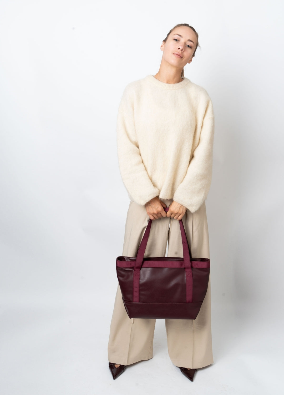 HVISK FETCH SOFT STRUCTURE Tote Bag 475 Midnight Plum