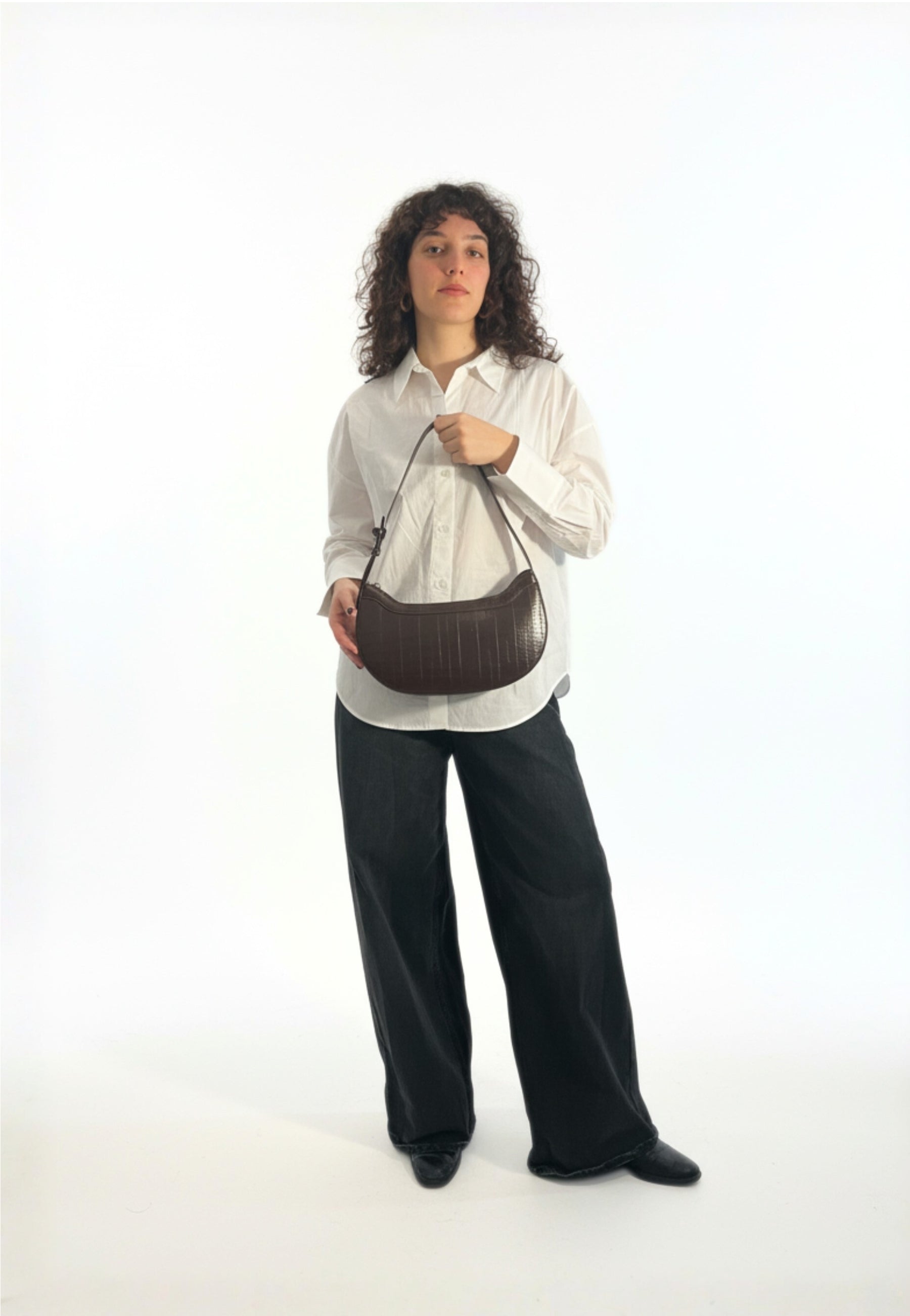 HVISK GLORIA STROKE STRUCTURE Shoulder Bag 485 Espresso