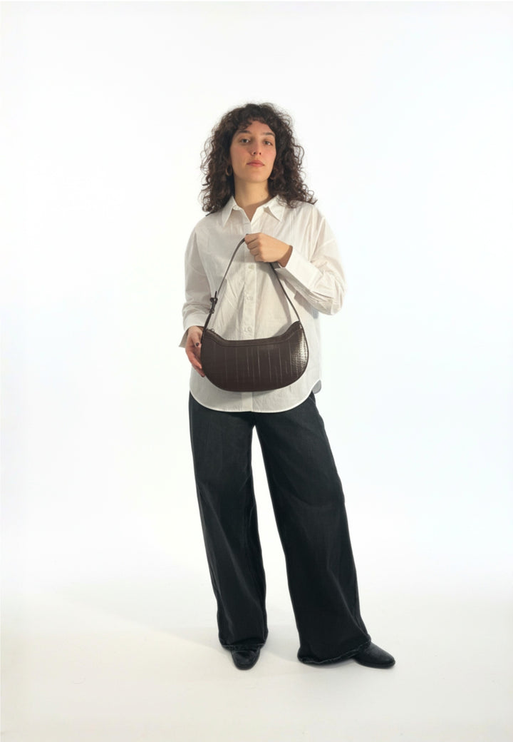 HVISK GLORIA STROKE STRUCTURE Shoulder Bag 485 Espresso