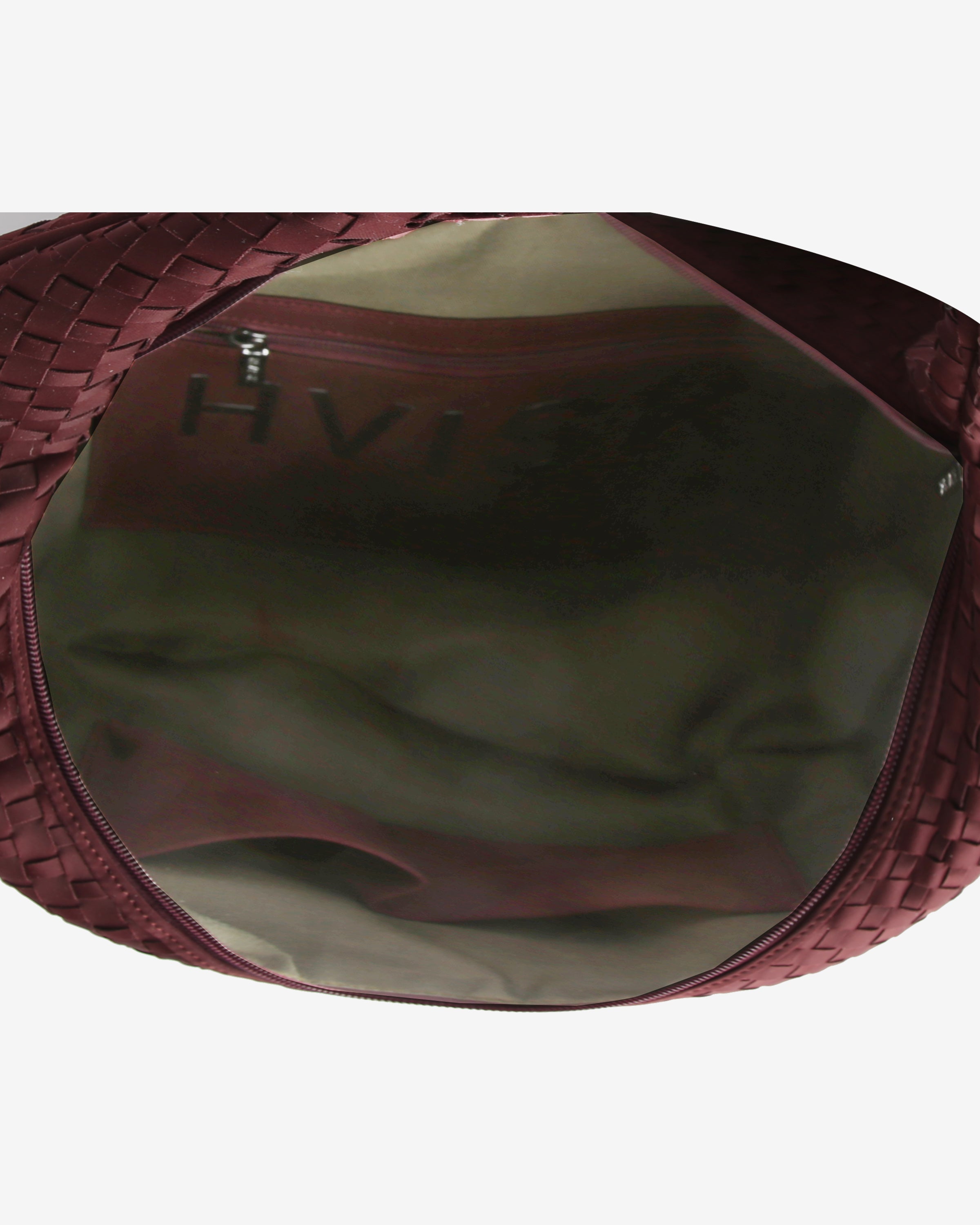 HVISK HAZE BRAIDED NEOPRENE Tote Bag 475 Midnight Plum