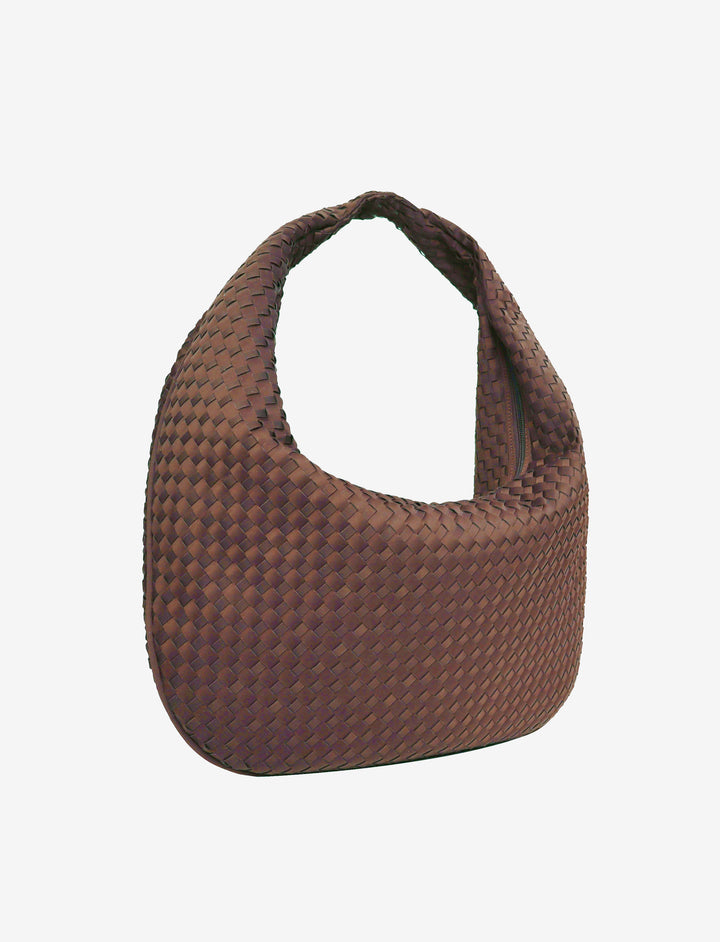 HVISK HAZE BRAIDED NEOPRENE Tote Bag 485 Espresso