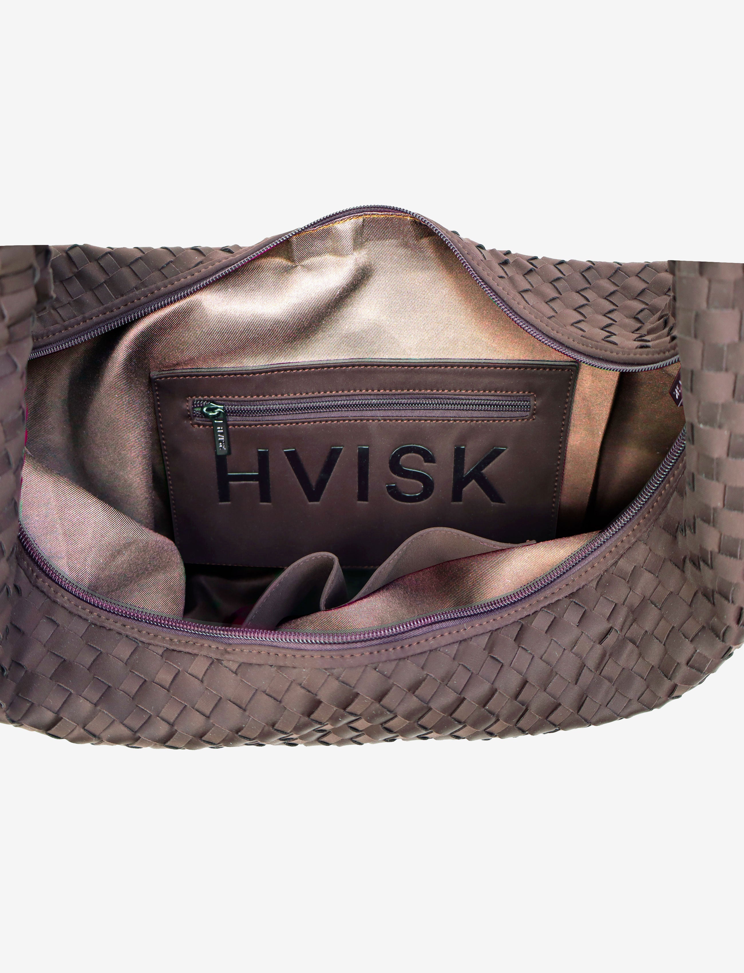 HVISK HAZE BRAIDED NEOPRENE Tote Bag 485 Espresso