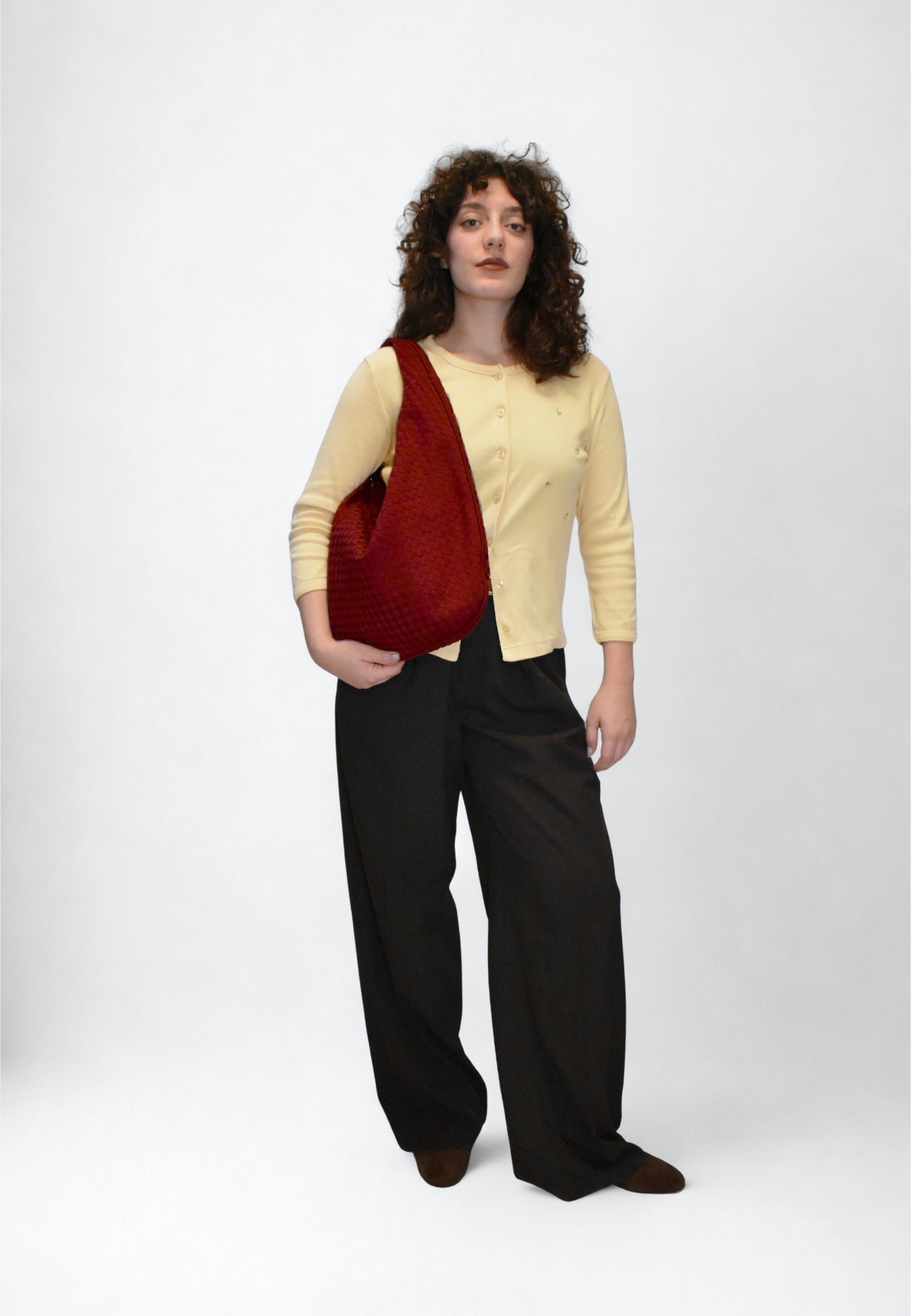 HVISK HAZE BRAIDED NEOPRENE Tote Bag 494 Scarlet Red