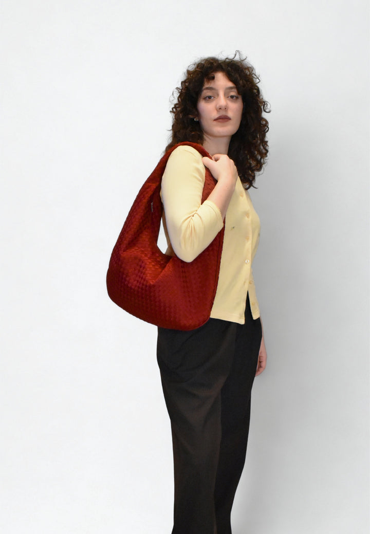 HVISK HAZE BRAIDED NEOPRENE Tote Bag 494 Scarlet Red