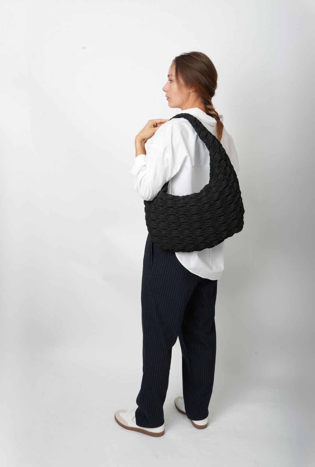 HVISK HAZE MATTE TWILL QUILT Tote Bag 009 Black