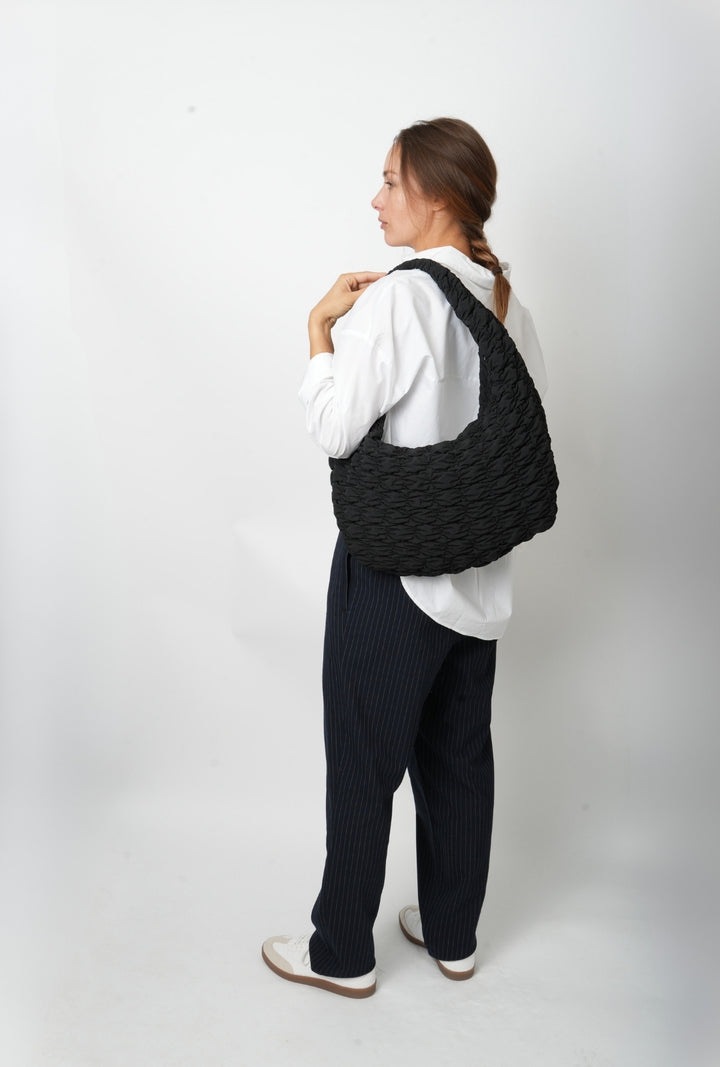 HVISK HAZE MATTE TWILL QUILT Tote Bag 009 Black