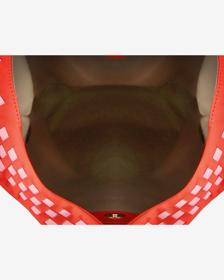 HVISK HOBO BRAIDED NEOPRENE Tote Bag 465 Red Coral