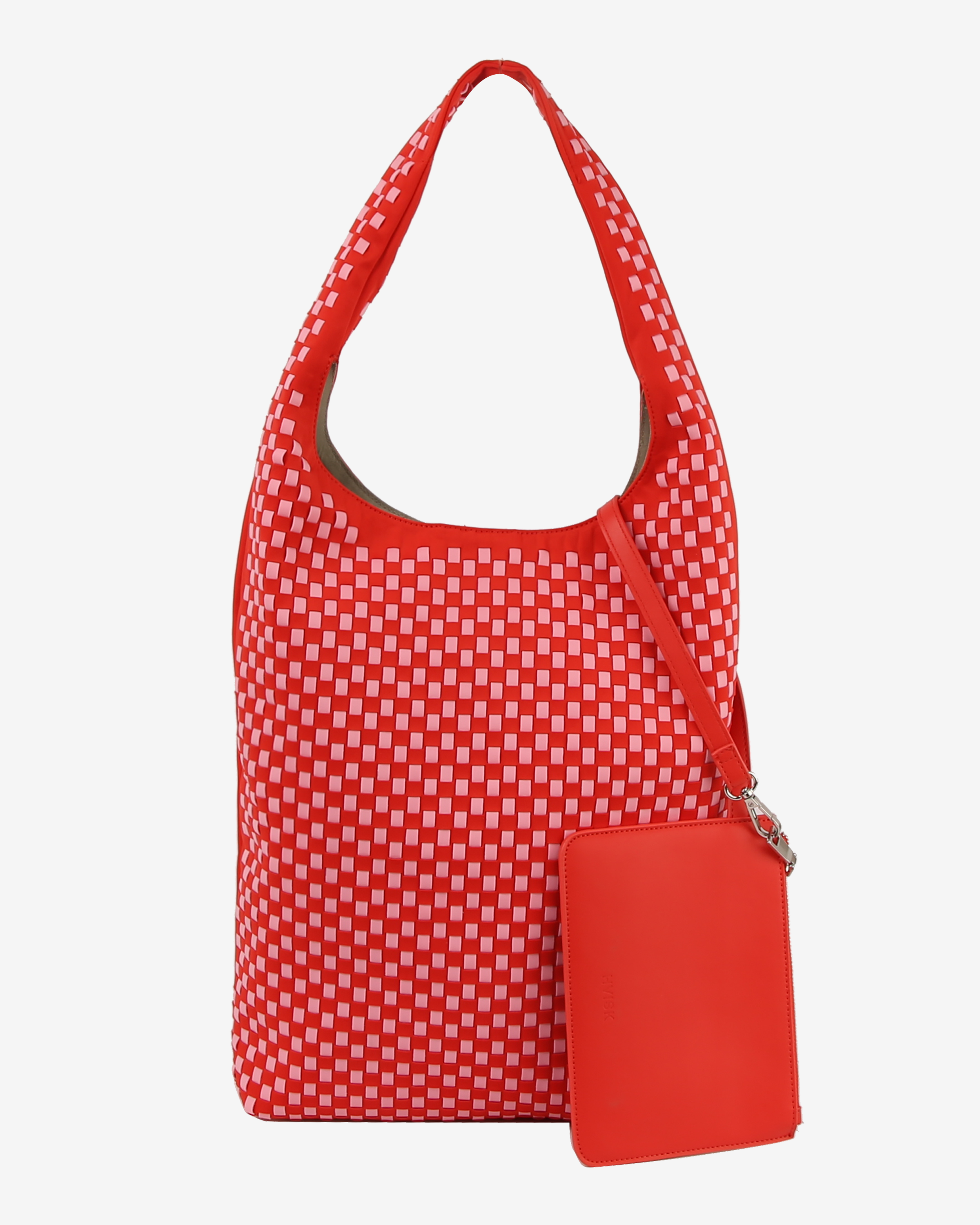 HVISK HOBO BRAIDED NEOPRENE Tote Bag 465 Red Coral