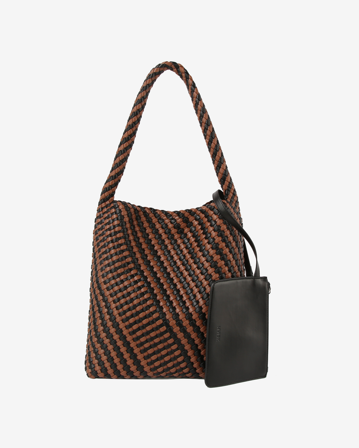 HVISK HOBO BRAIDED SOFT STRUCTURE Tote Bag 460 Brown Caramel