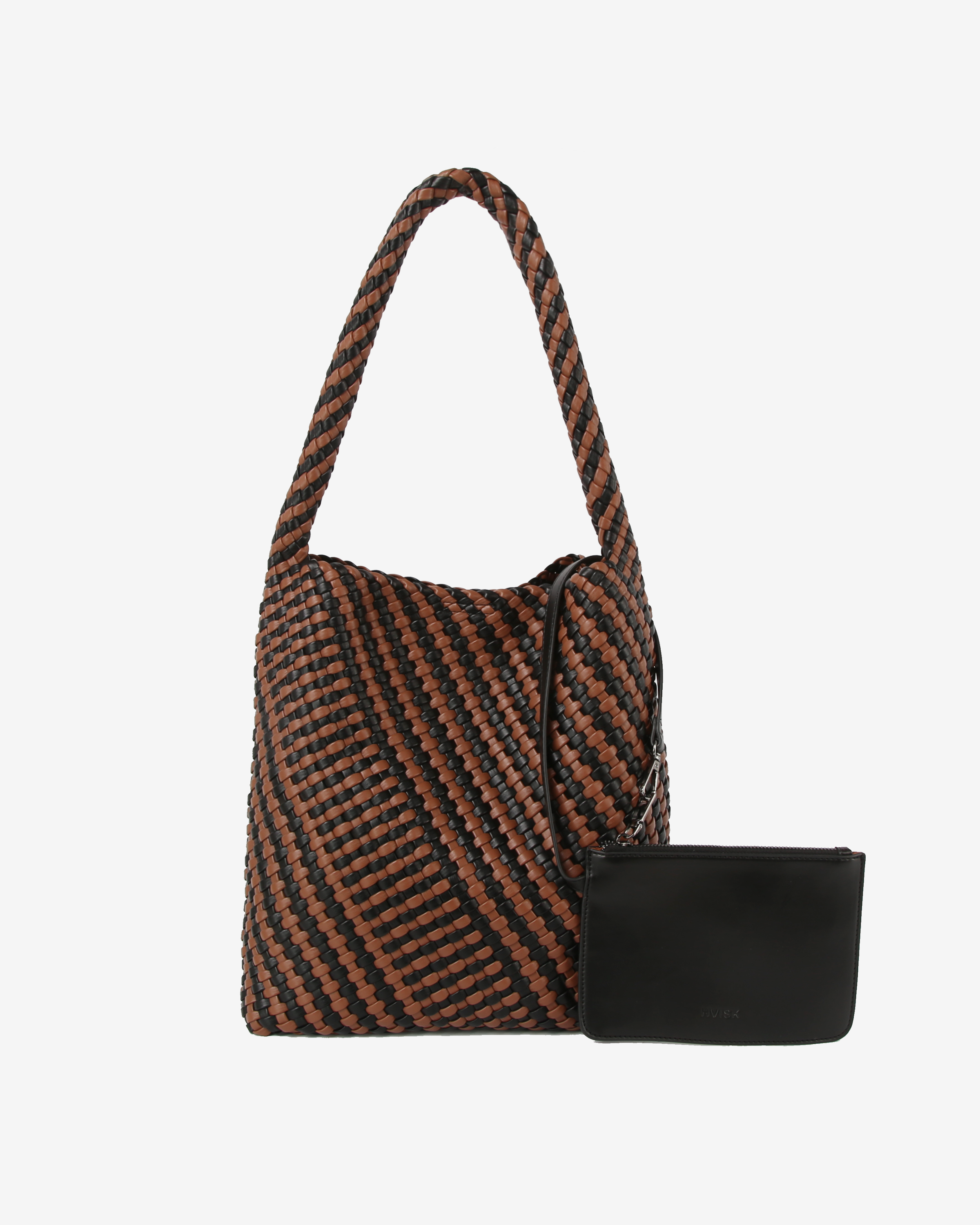 HVISK HOBO BRAIDED SOFT STRUCTURE Tote Bag 460 Brown Caramel