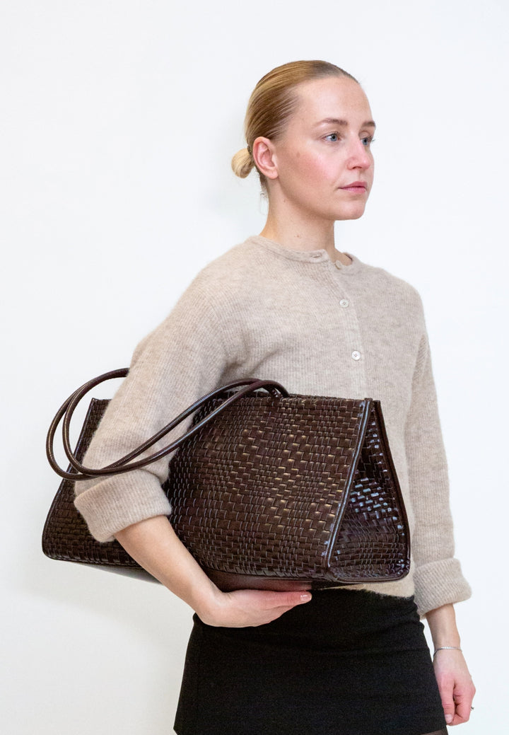 HVISK Hannah Raw Braided Shoulder Bag 507 Umber Brown